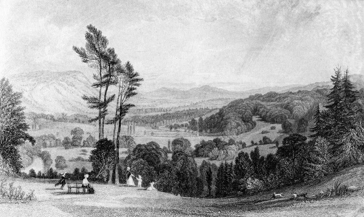 Näkymä Norburysta, Surreysta, 1800-luku. tekijältä William Radclyffe