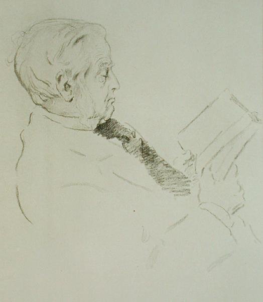 Max Mullerin (1823-1900) muotokuva (litho) tekijältä William Rothenstein