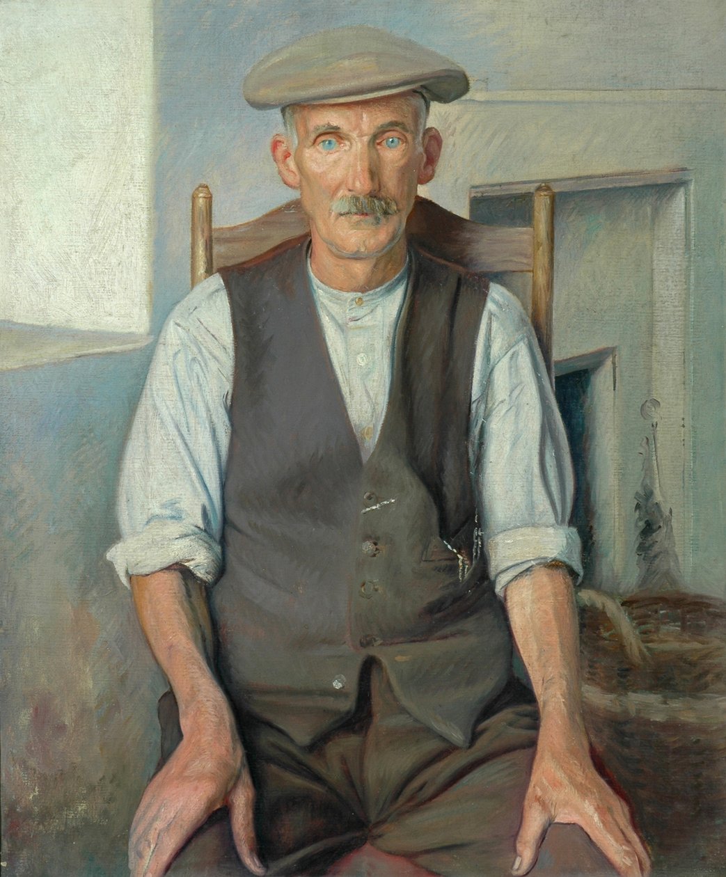 Vanha puutarhuri (öljy kankaalle) tekijältä William Rothenstein