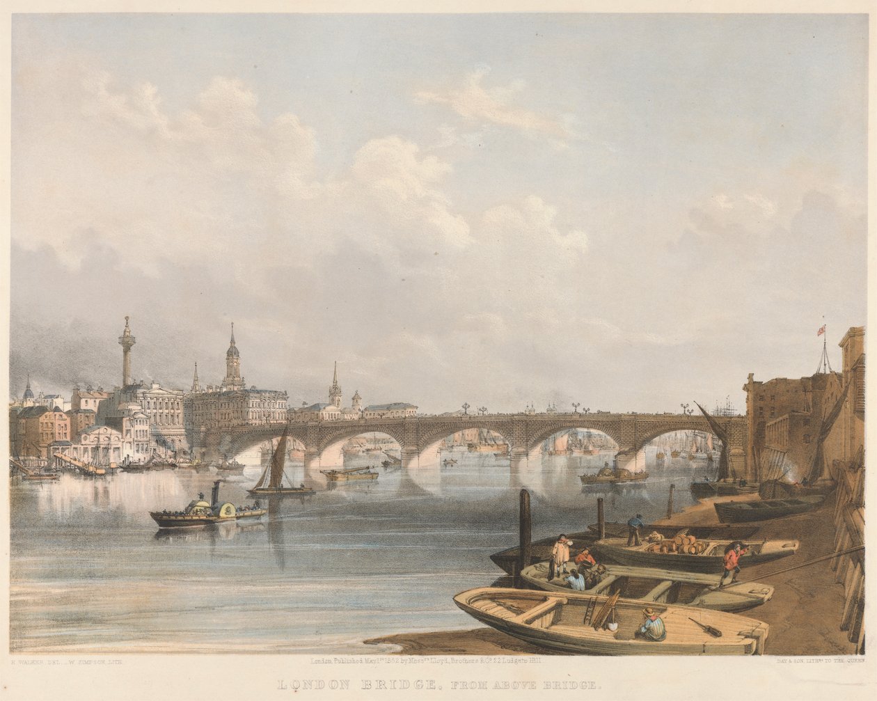 London Bridge sillan yläpuolelta tekijältä William Simpson