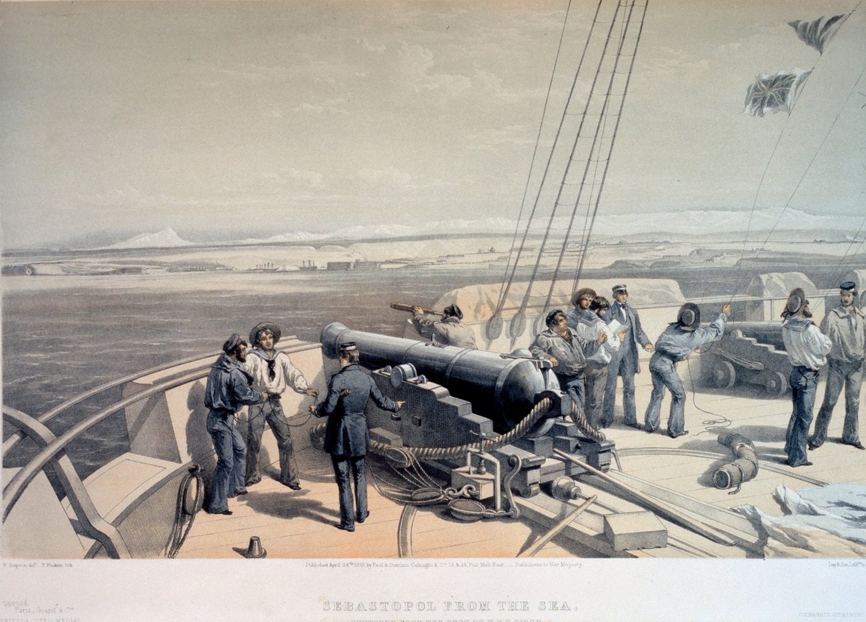 Näkymä Sevastopoliin mereltä, 1855. tekijältä William Simpson