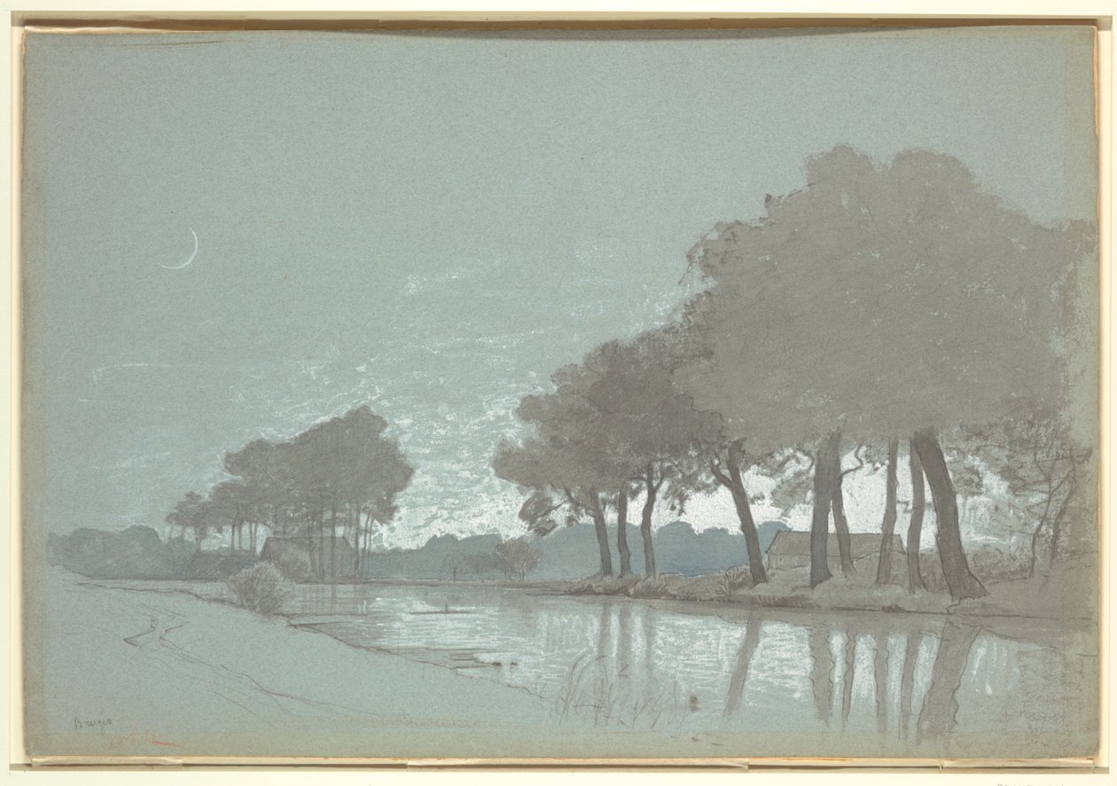 Canal Scene lähellä Brugget, Belgia tekijältä William Stanley Haseltine