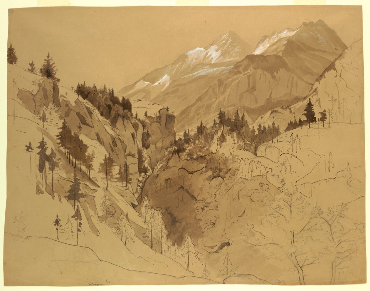 Maisematutkimus, Meiringen, Sveitsi tekijältä William Stanley Haseltine