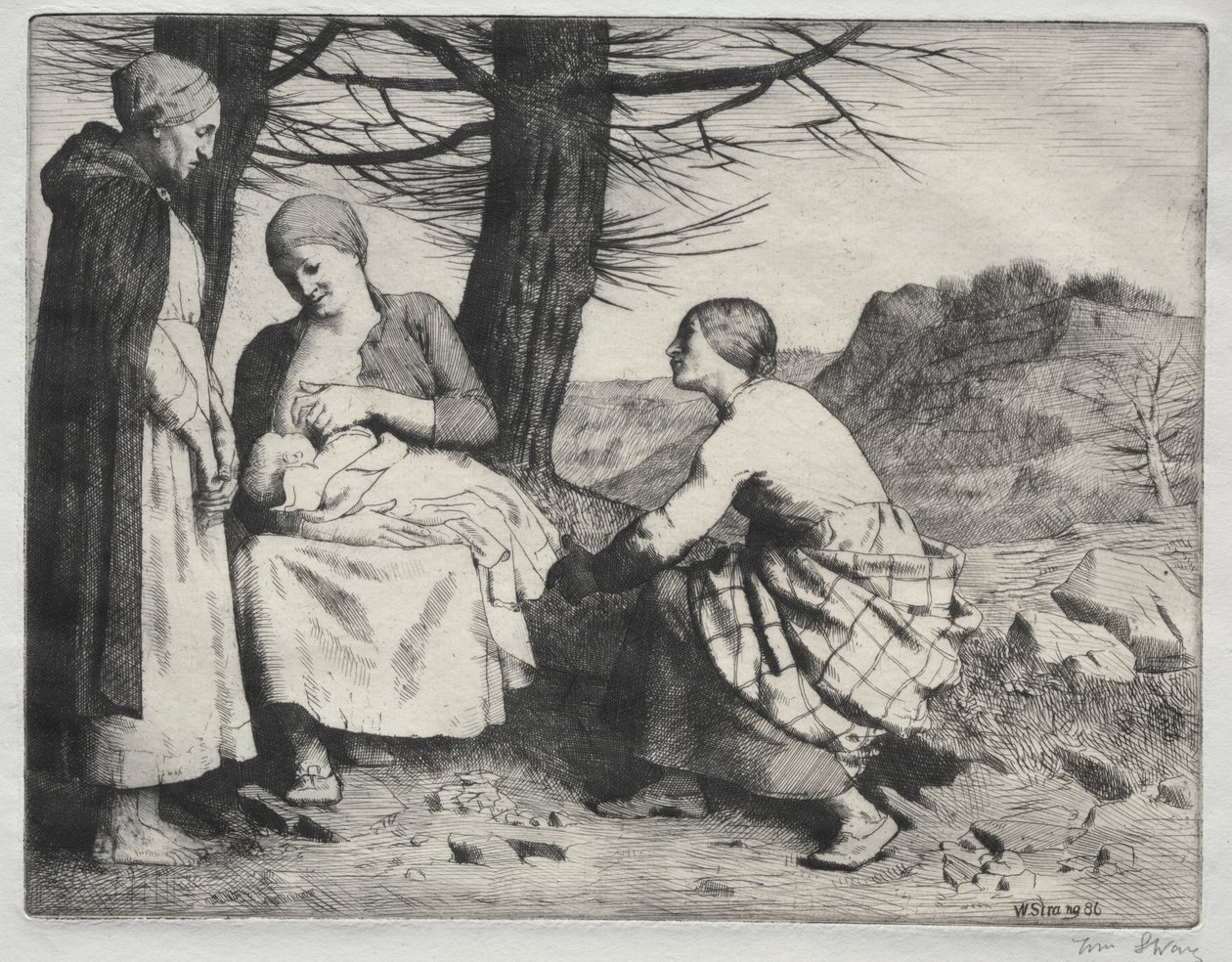 Nainen ja lapsi, n. 1886. tekijältä William Strang