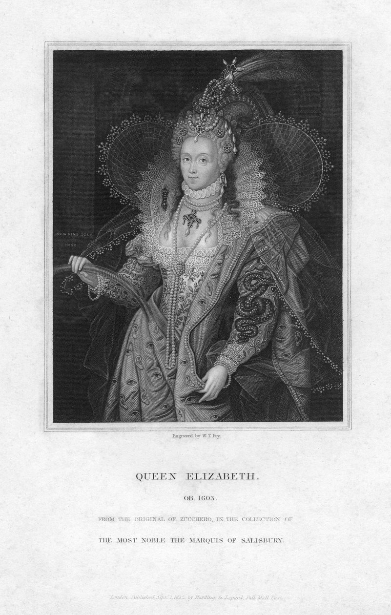 Elizabeth I, Englannin kuningatar, 1832. tekijältä William Thomas Fry