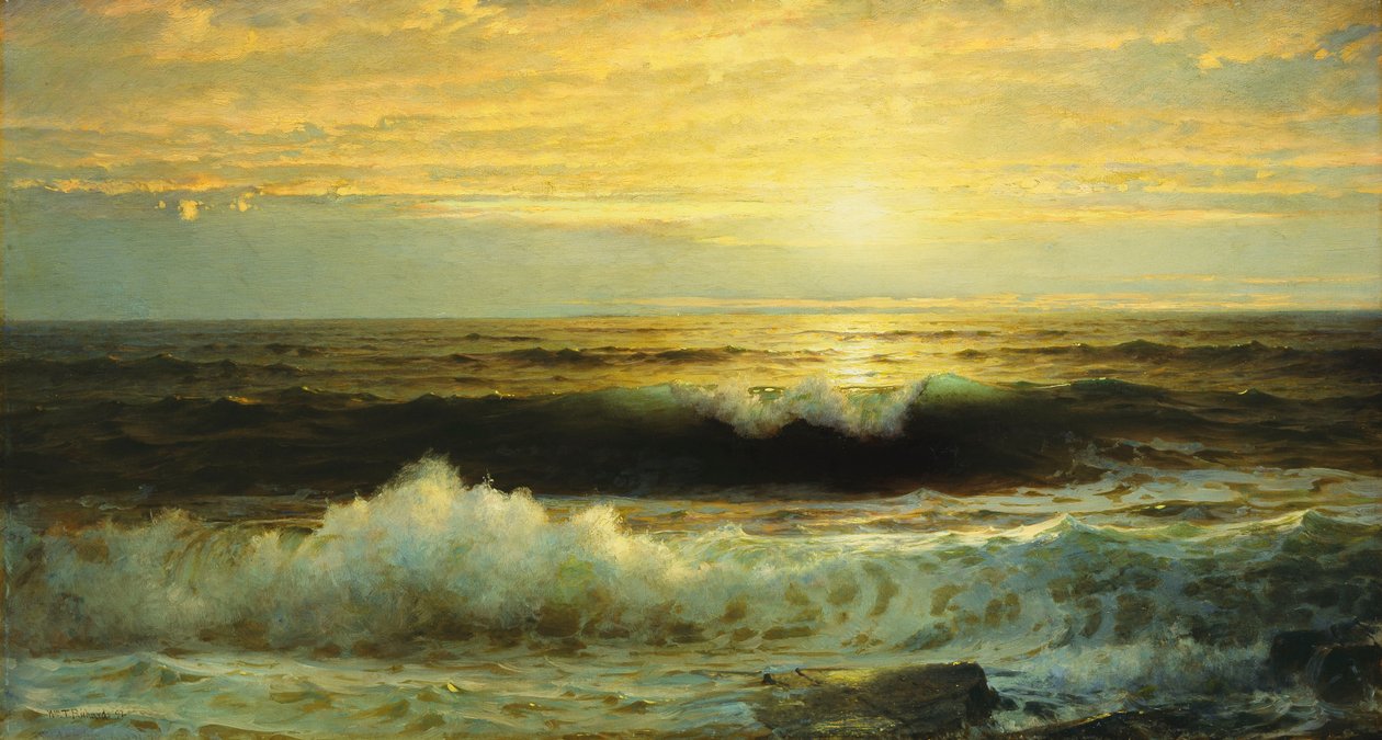 Alhainen oranssi auringonlasku, 1897 tekijältä William Trost Richards