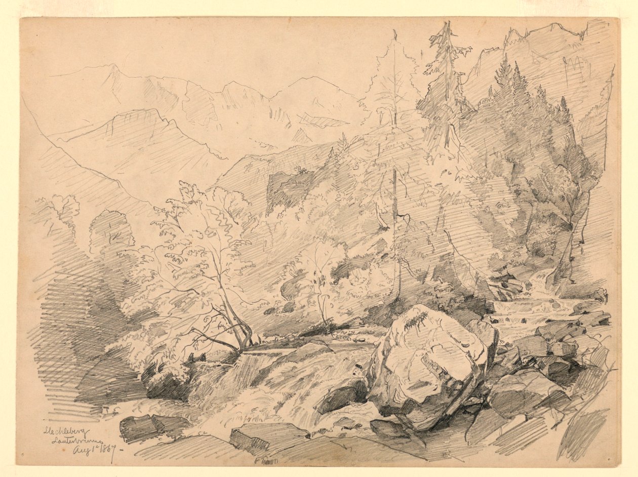 Maisema, Stechelberg, Lauterbrunnen, Sveitsi tekijältä William Trost Richards