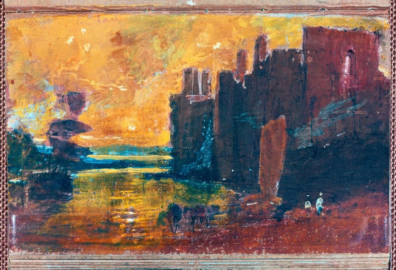 Caernarvonin linna auringonnousun aikaan tekijältä Joseph Mallord William Turner