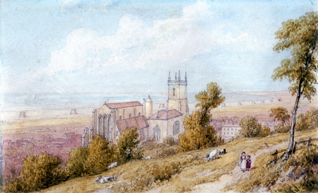 "Hythe-kirkko ja Martello-torni", 1800-luku. tekijältä William Westall