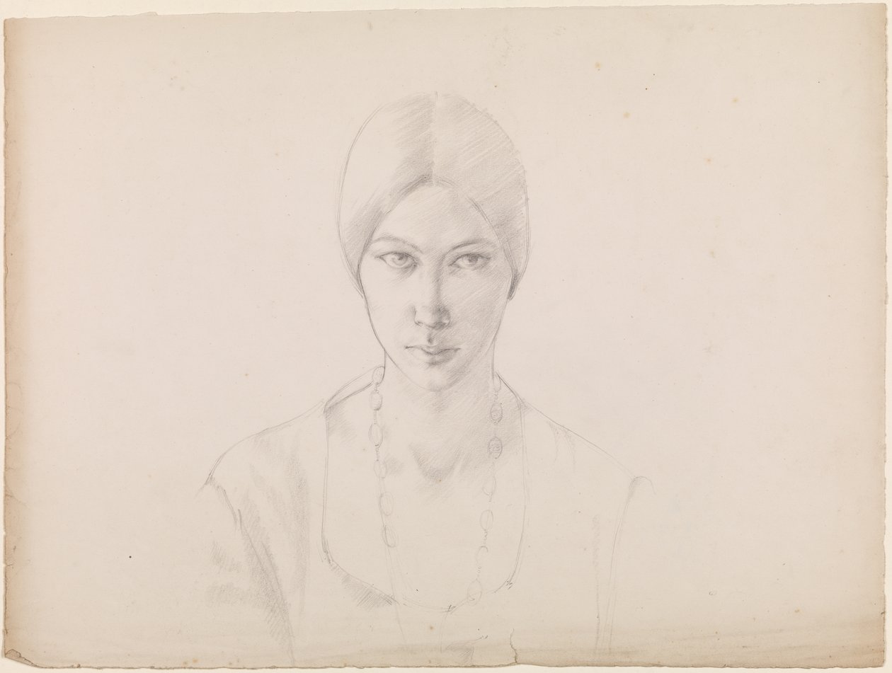 Omakuva (lyijykynä paperille) tekijältä Winifred Knights