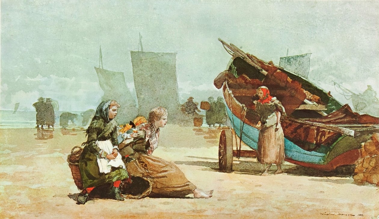 Ranta -kohtaus, vaipat tekijältä Winslow Homer