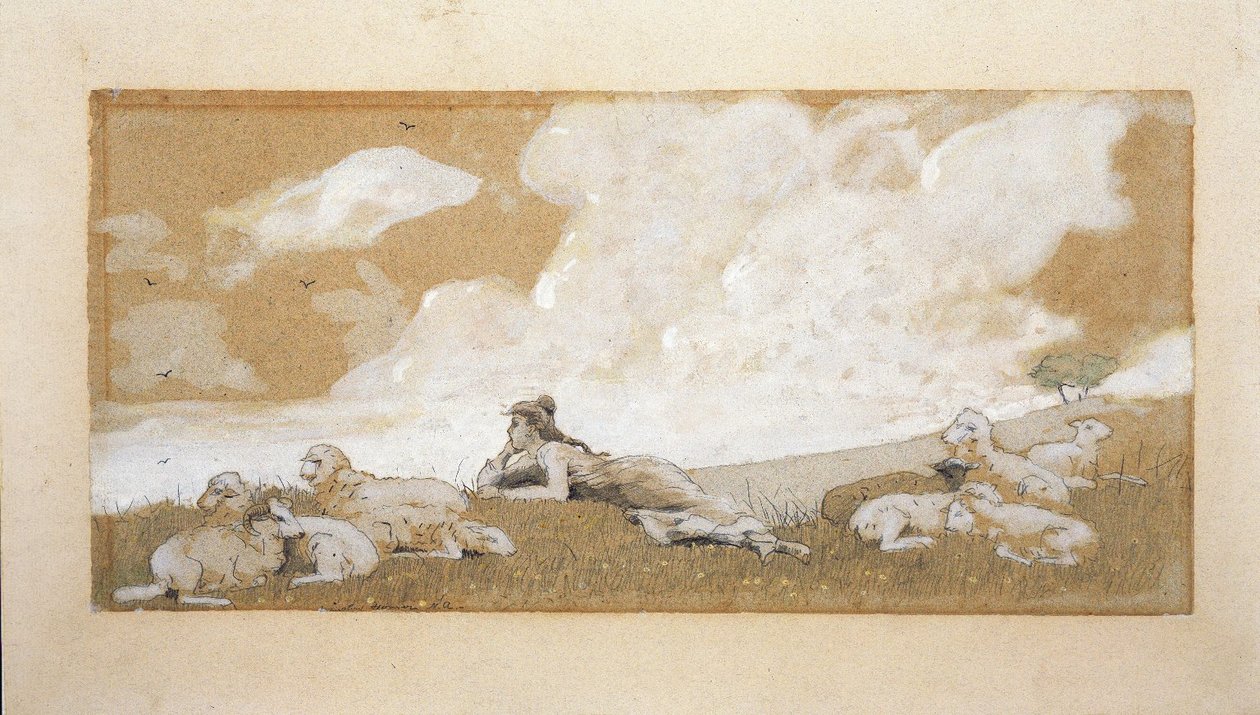 Tyttö ja lampaat tekijältä Winslow Homer