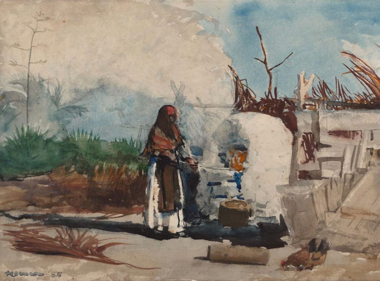 Native Woman Cooking, Bahama tekijältä Winslow Homer
