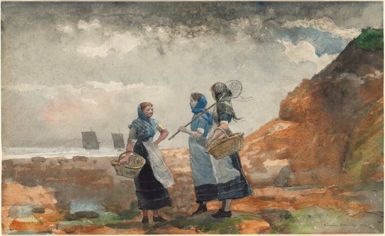 Kolme kalastajatyttöä tekijältä Winslow Homer