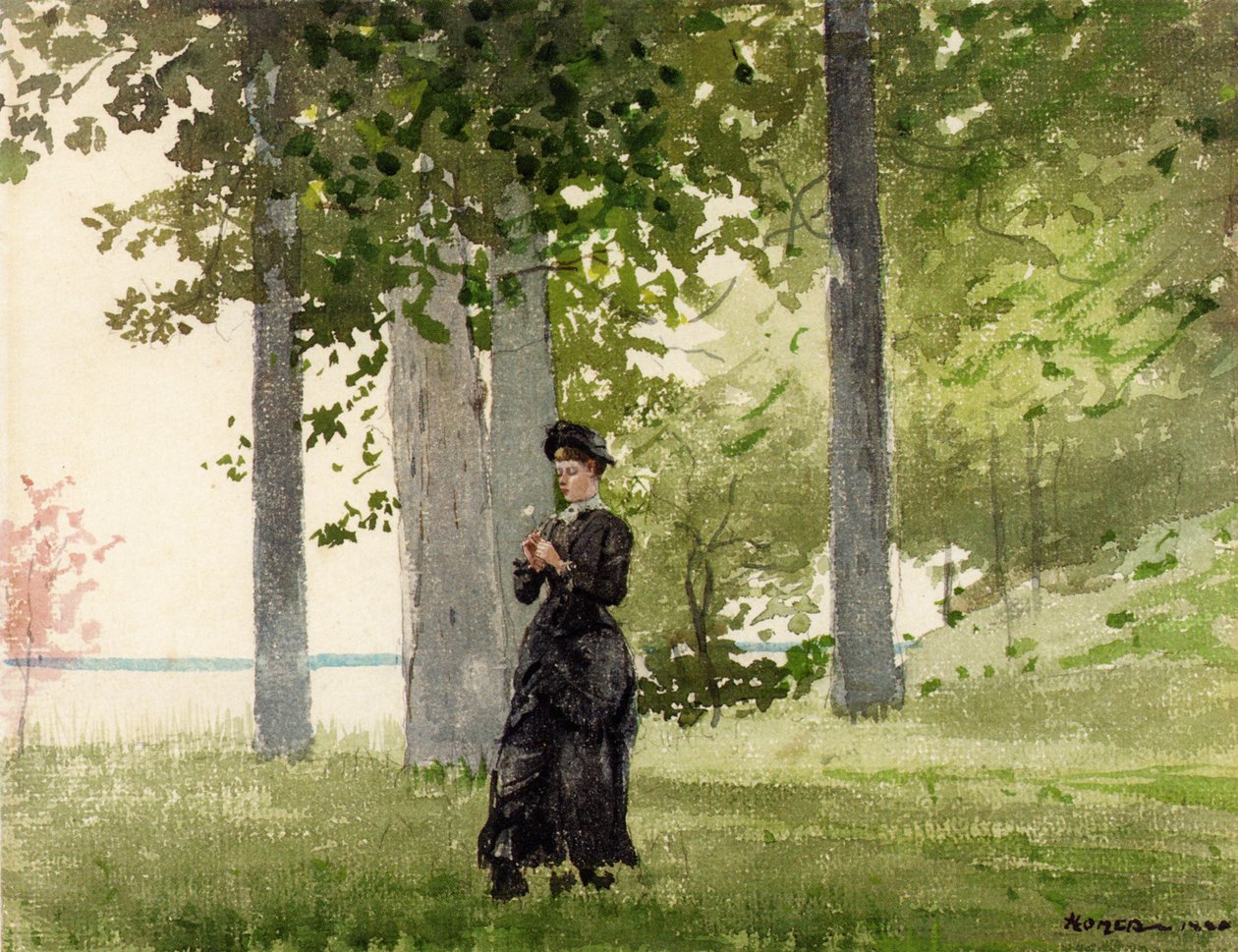 Nainen kukka tekijältä Winslow Homer