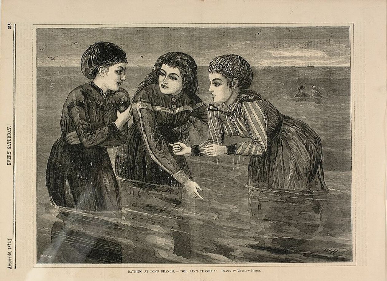 Uiminen Long Branchissa - "Voi, eikö olekin kylmää" tekijältä Winslow Homer