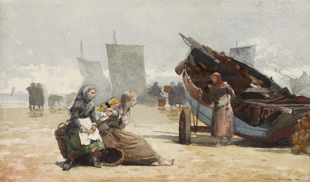 Rantakuvaus, Cullercoats, 1881 tekijältä Winslow Homer