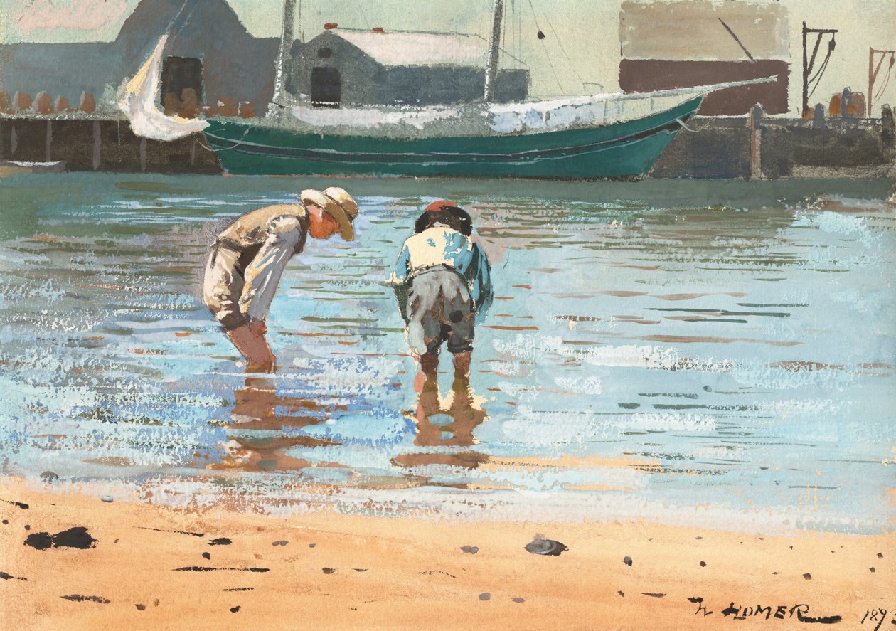 Boys Wading, 1873. tekijältä Winslow Homer