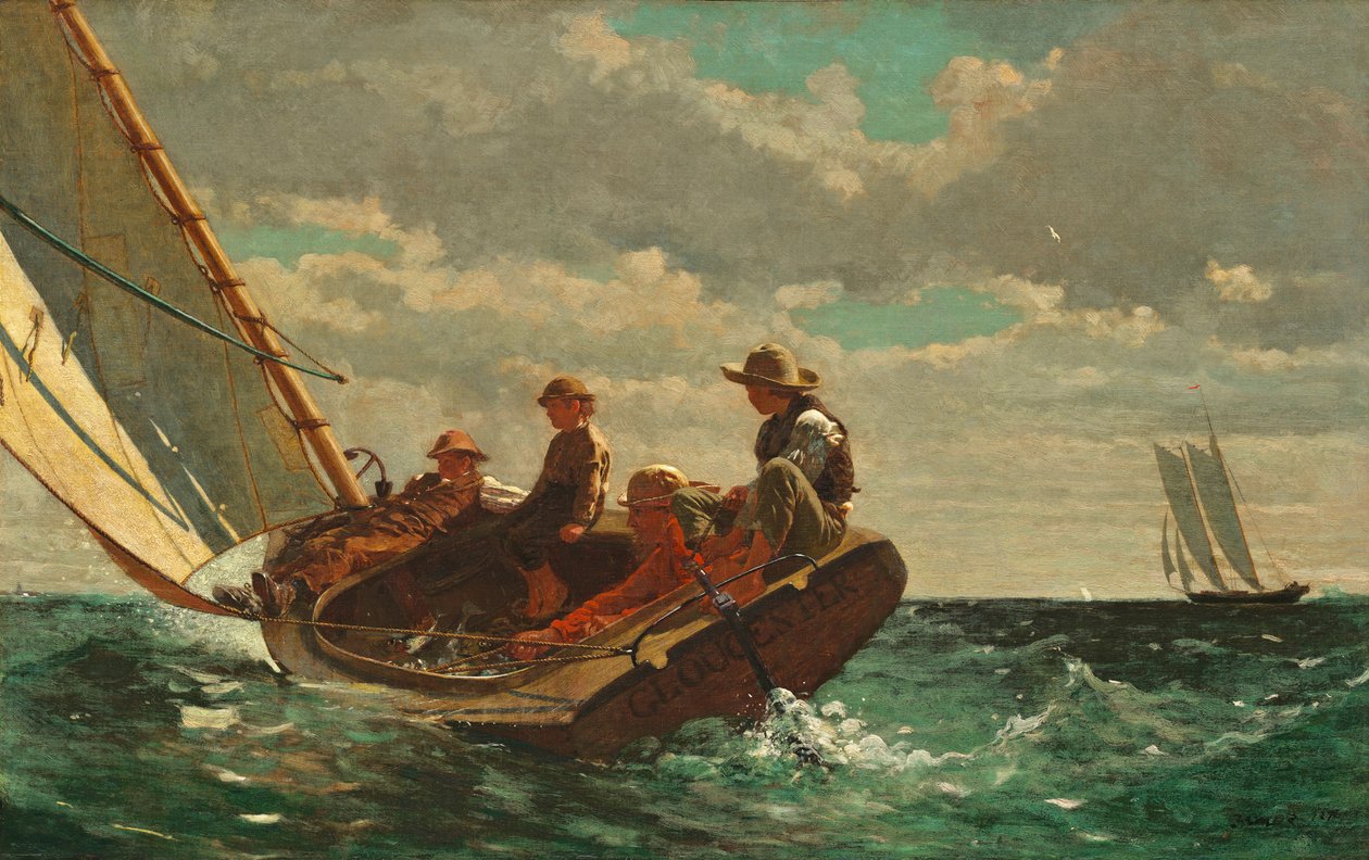 Breezing Up (Reilu tuuli) 1873-76 tekijältä Winslow Homer