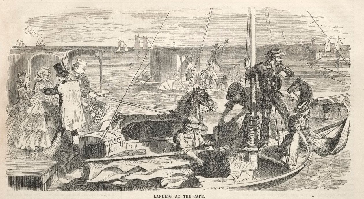 Leirikokousluonnoksia:  Landing at the Cape tekijältä Winslow Homer