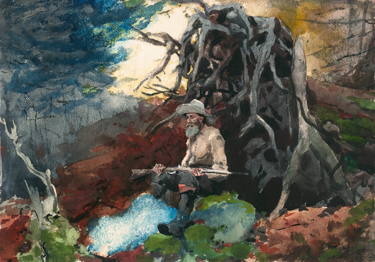 Nuotio, Adirondacks tekijältä Winslow Homer