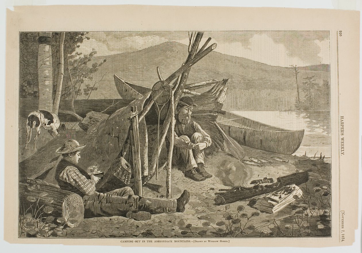 Telttailu Adirondack-vuorilla tekijältä Winslow Homer