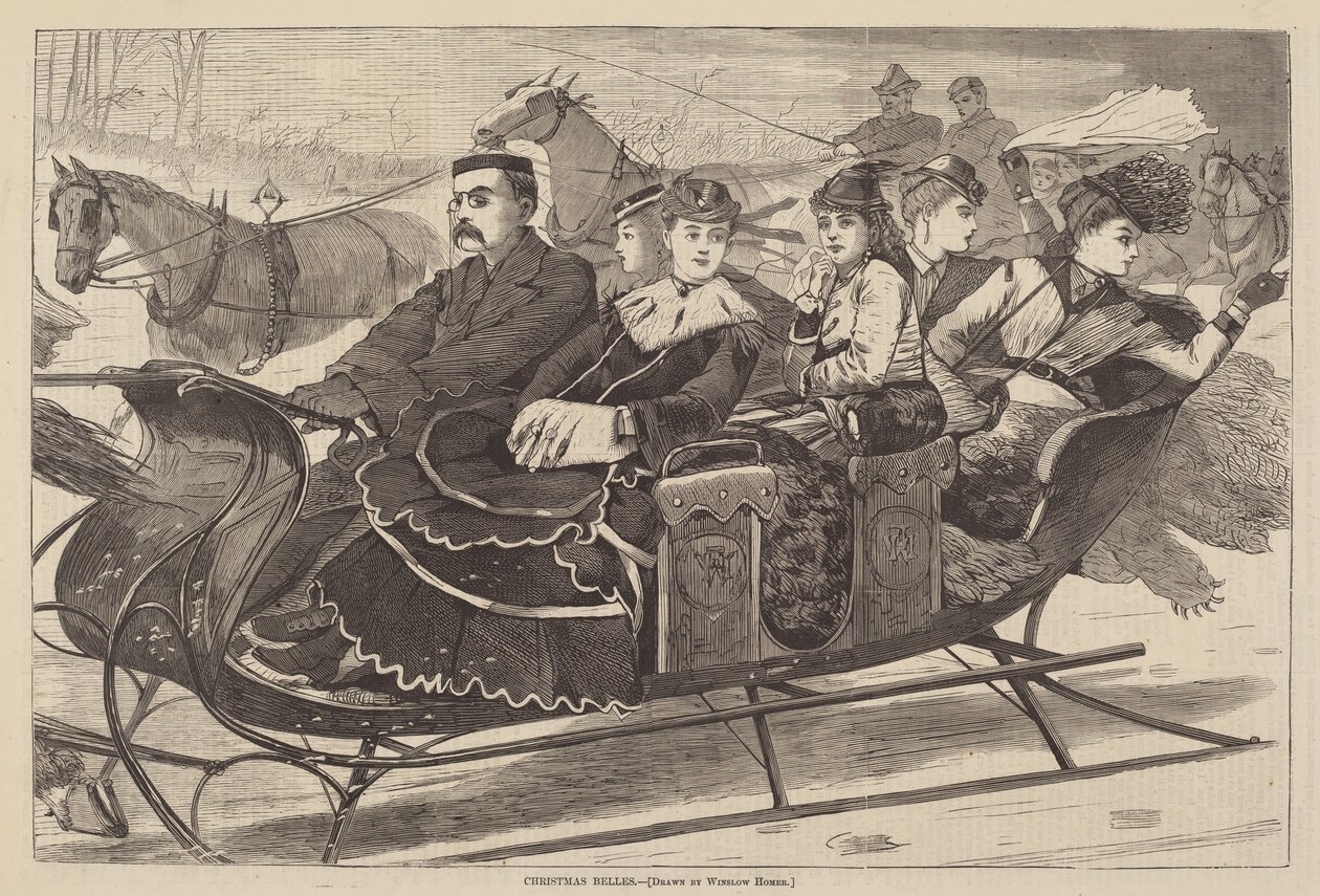 Christmas Belles, julkaistu 1869. tekijältä Winslow Homer