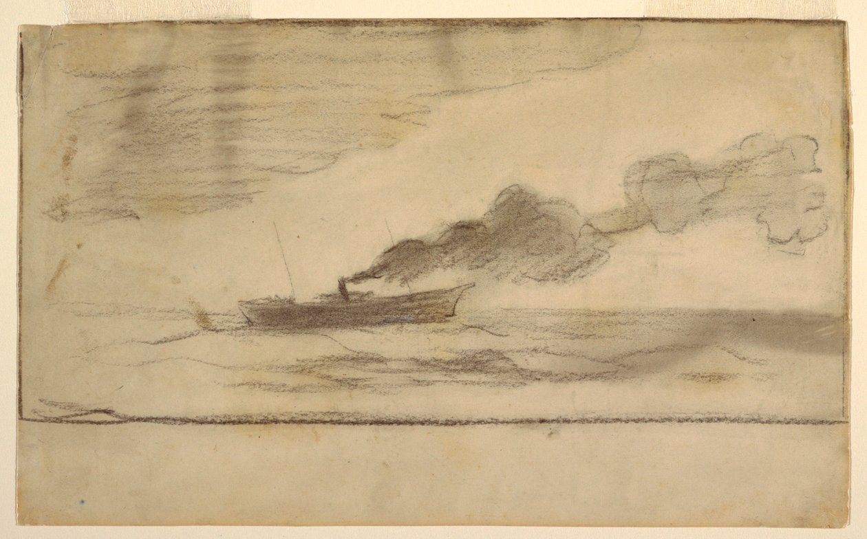 Piirustus, kalastustroolari, n. 1881. tekijältä Winslow Homer