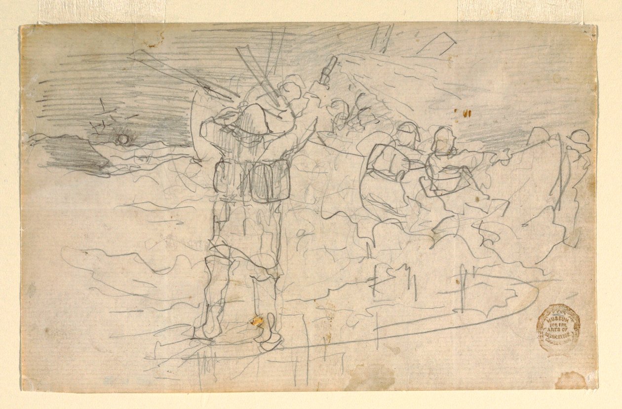 Piirros, Punainen valo, luultavasti 1883 tekijältä Winslow Homer
