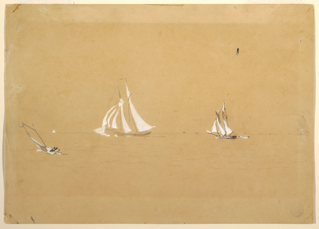 Piirros, Kaksi kuunaria, 1880 tekijältä Winslow Homer