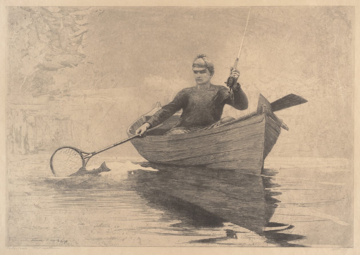 Perhokalastus, Saranac Lake tekijältä Winslow Homer