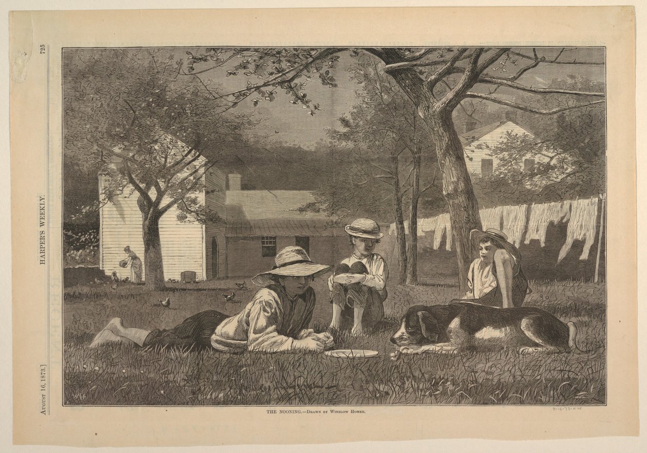 Graafinen suunnittelu, "The Nooning", elokuu 1873. tekijältä Winslow Homer