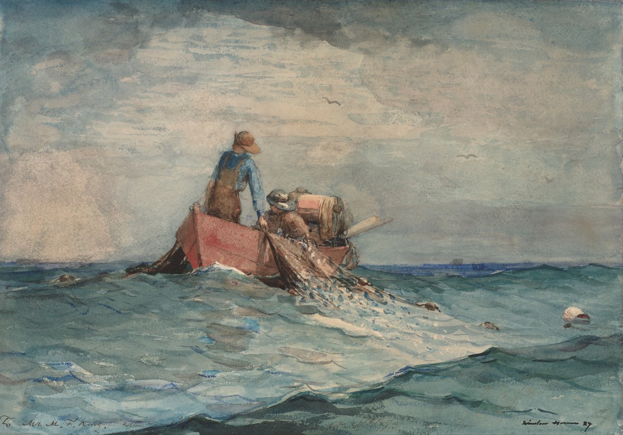 Veto verkoissa, 1887. tekijältä Winslow Homer