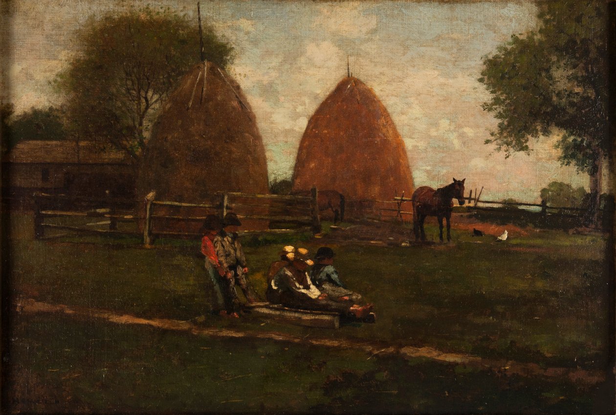 Heinäsuovat ja lapset, 1874. tekijältä Winslow Homer