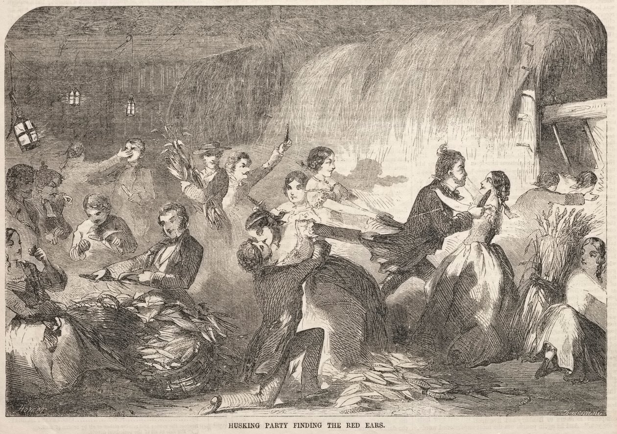 Husking Party Finding the Red Ears, 1857. tekijältä Winslow Homer
