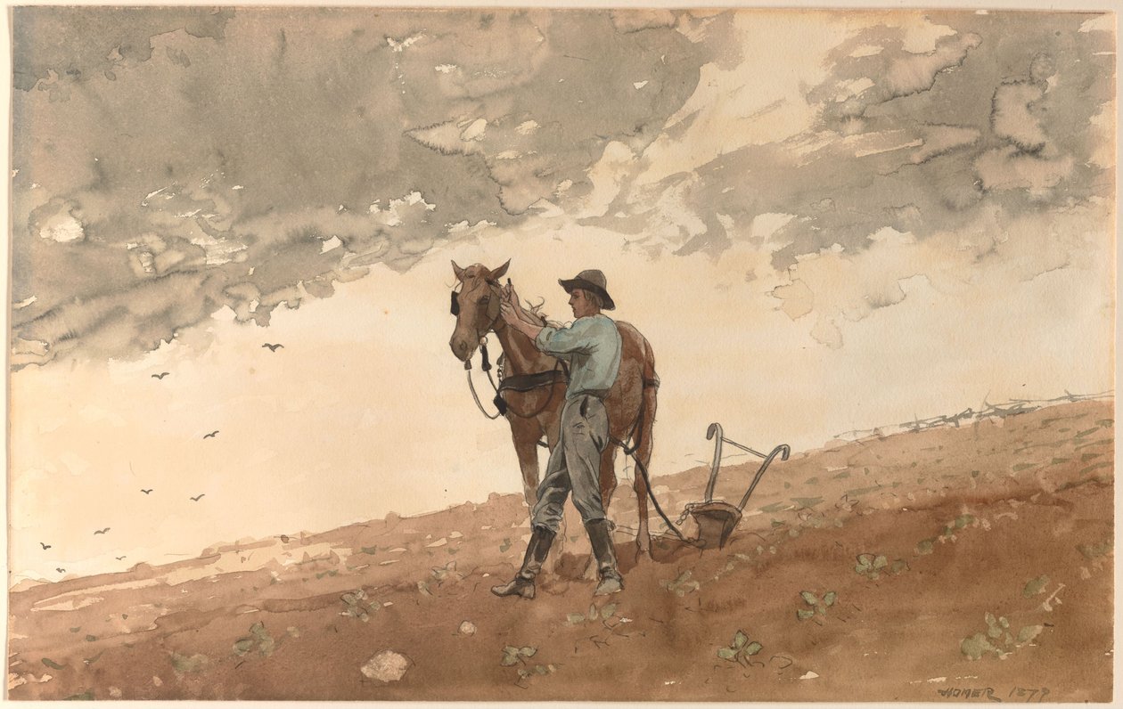 Mies ja kyntöhevonen tekijältä Winslow Homer
