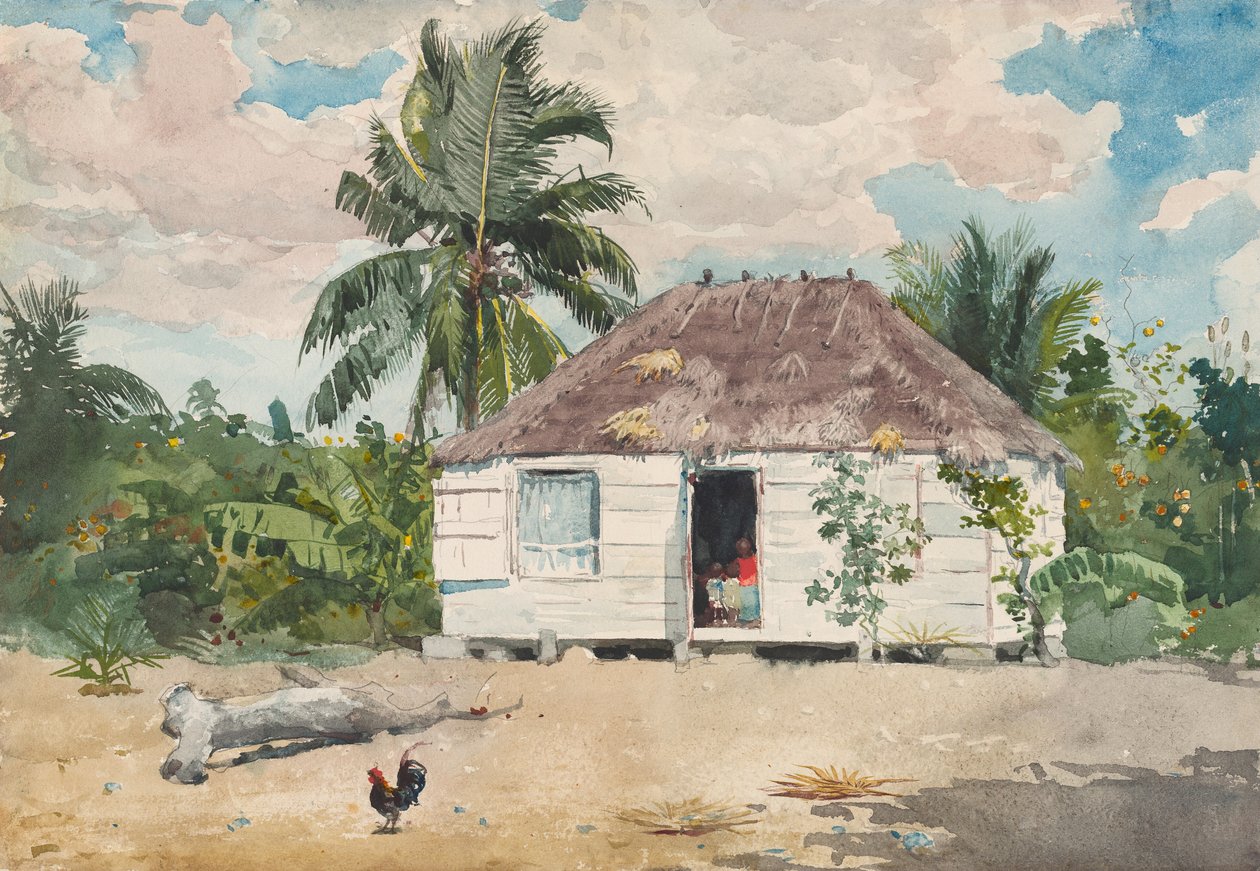 Alkuperäinen kota Nassaussa, 1885. tekijältä Winslow Homer