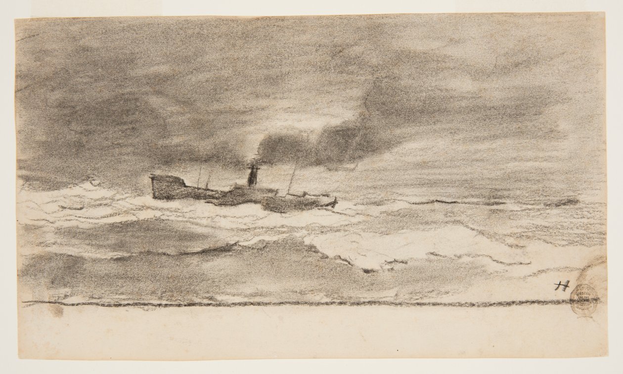 Merimaisema kalastustroolarin kanssa, Cullercoats, Englanti tekijältä Winslow Homer