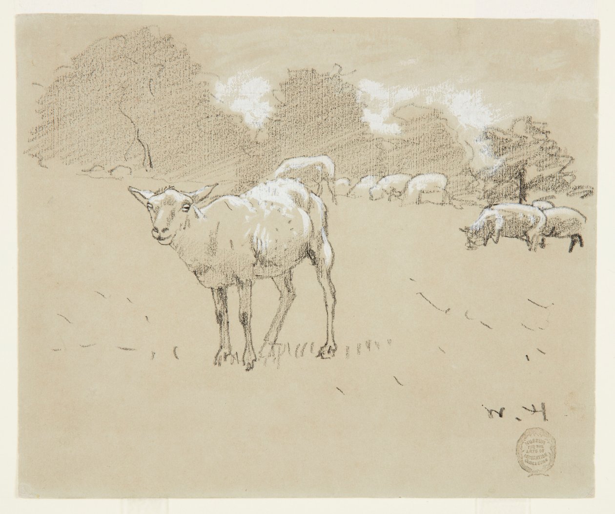 Lampaat laiduntavat pellolla tekijältä Winslow Homer
