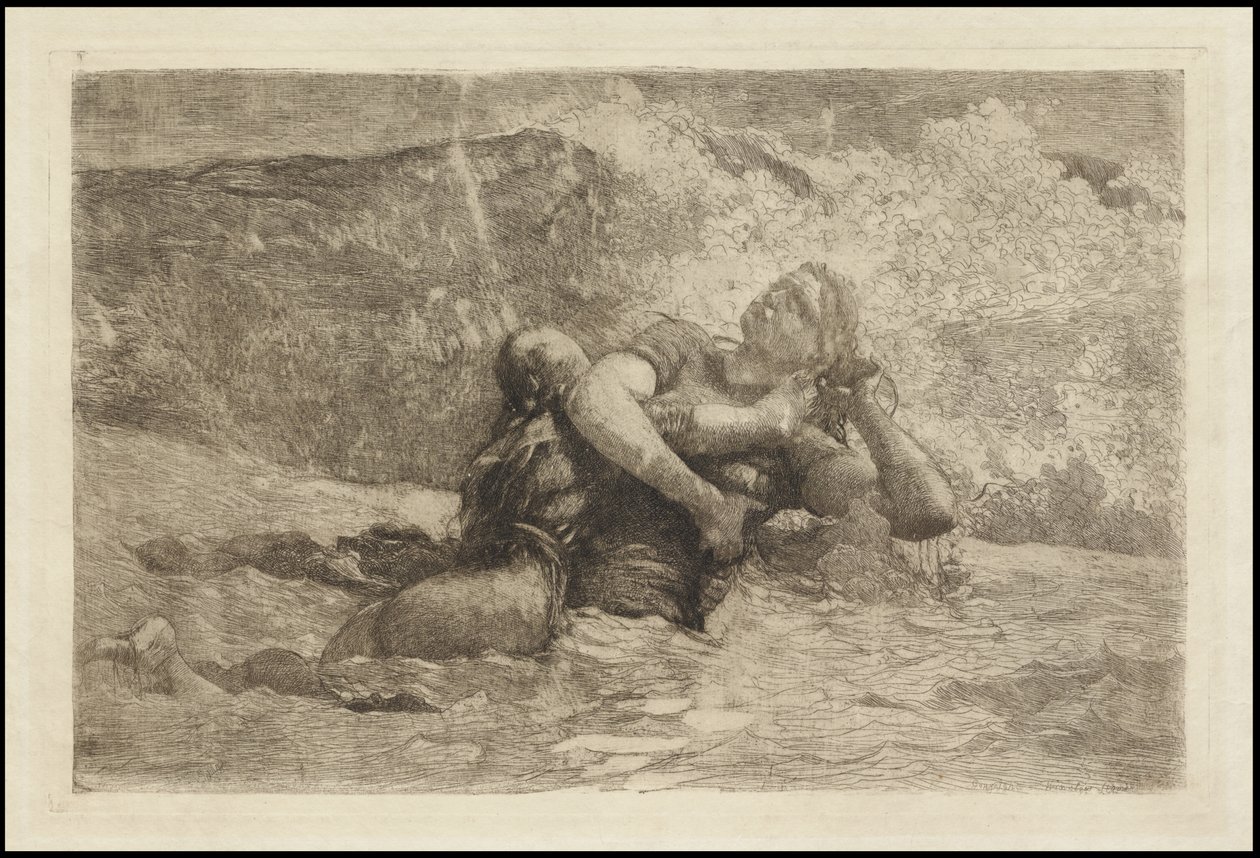 Study for Undertow, n. 1886 tekijältä Winslow Homer