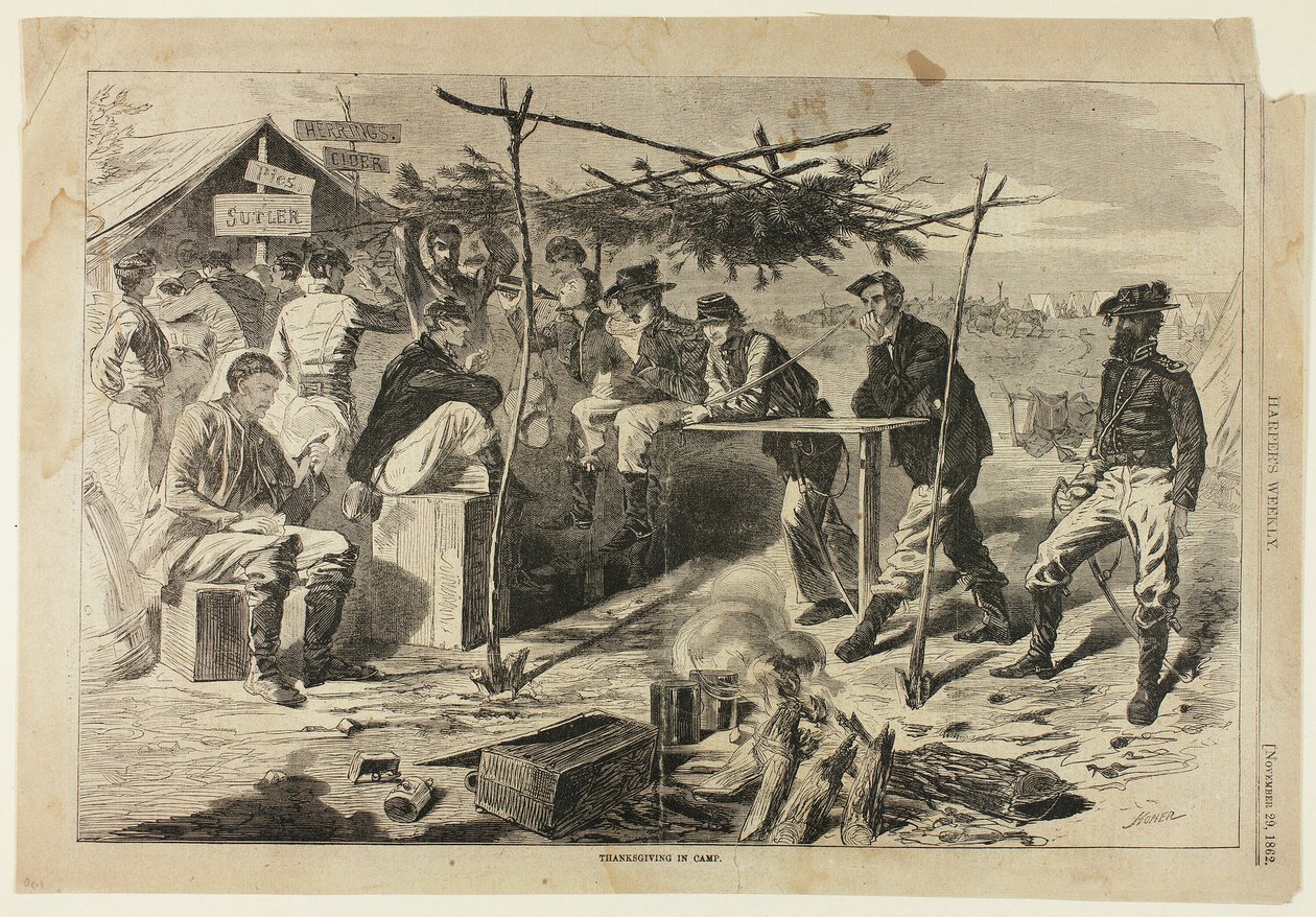 Kiitospäivä leirillä tekijältä Winslow Homer