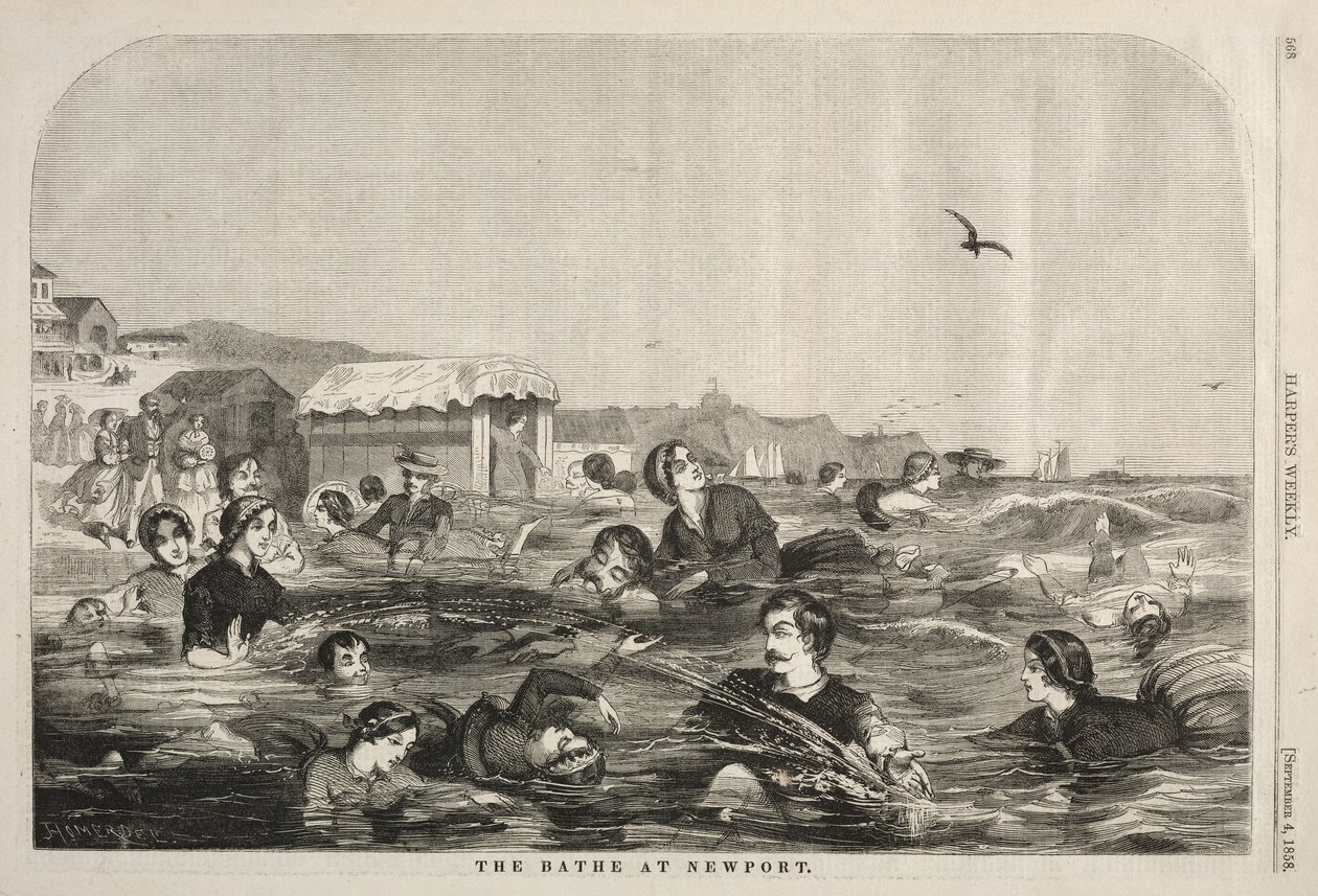 The Baths at Newport, 1858. tekijältä Winslow Homer