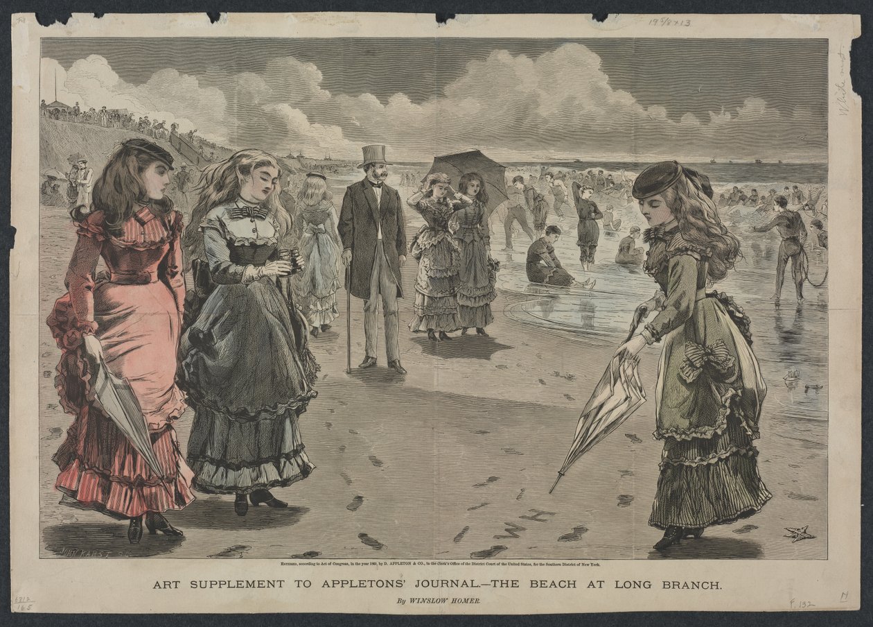 The Beach at Long Branch, 1869. tekijältä Winslow Homer