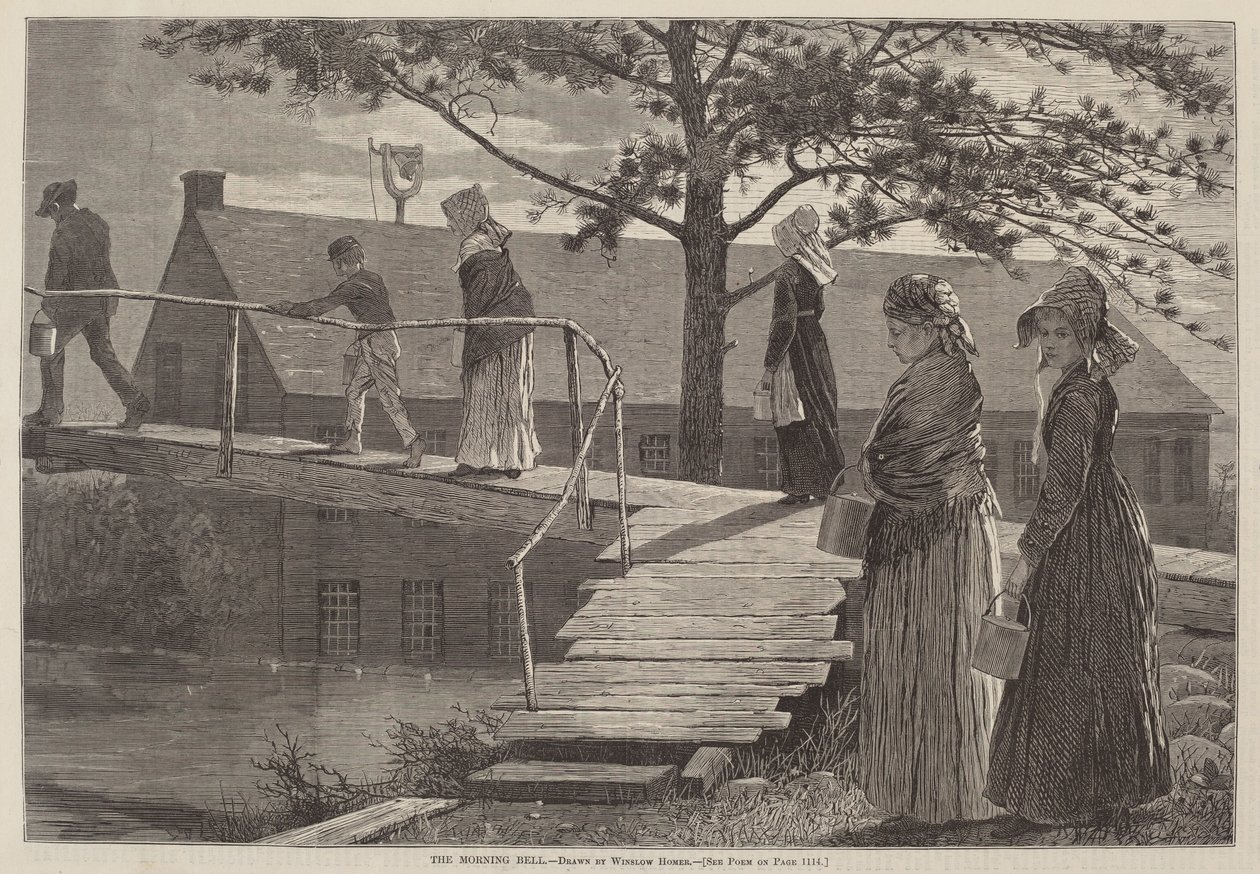 The Morning Bell, julkaistu 1873. tekijältä Winslow Homer