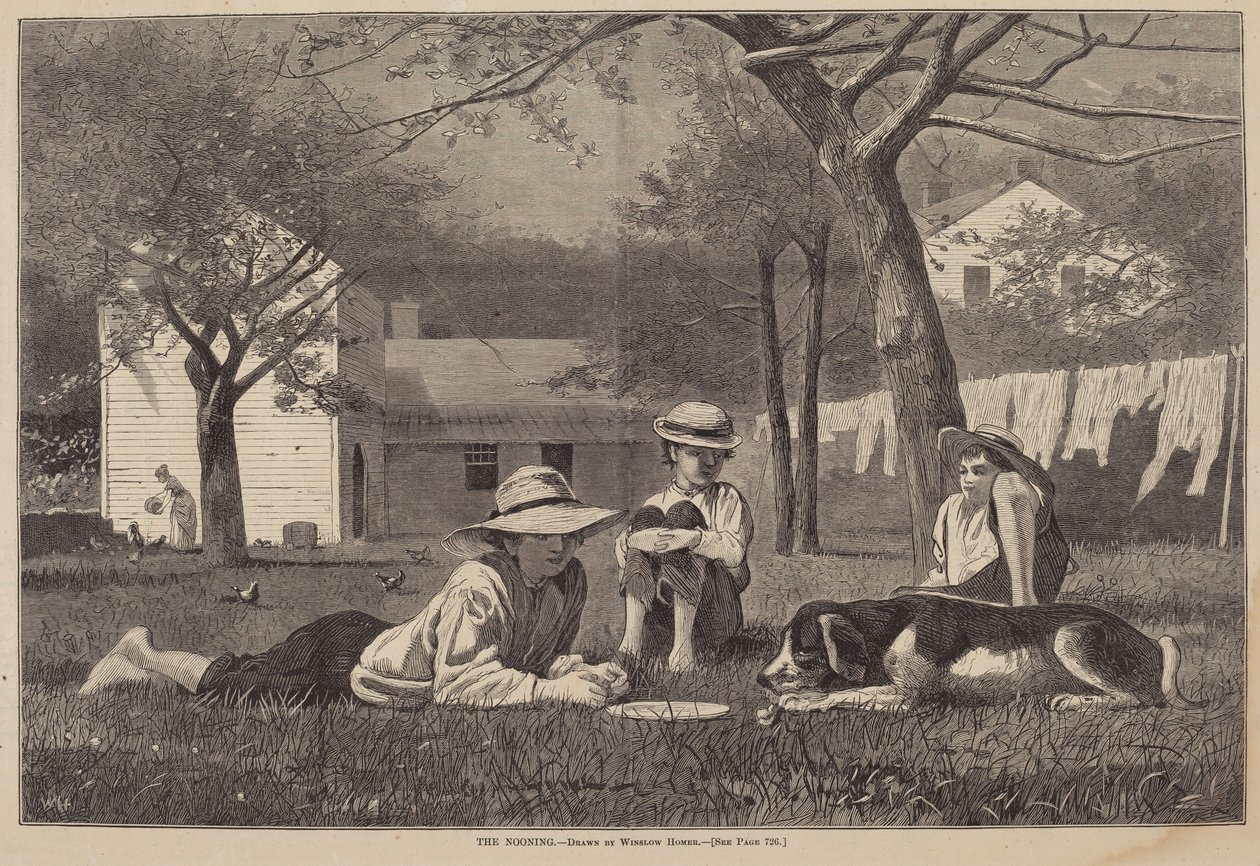 The Nooning, julkaistu 1873. tekijältä Winslow Homer