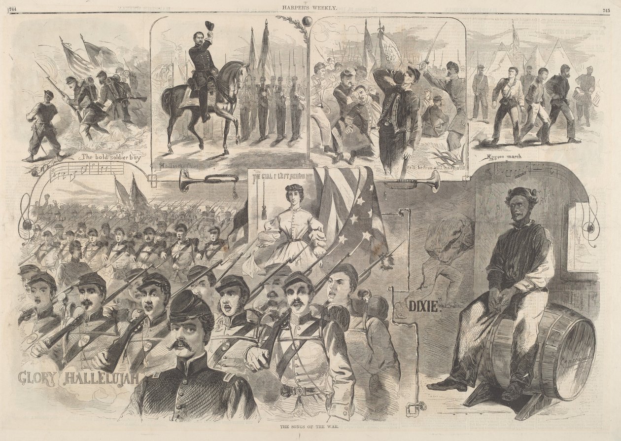 The Songs of War, julkaistu 1861. tekijältä Winslow Homer