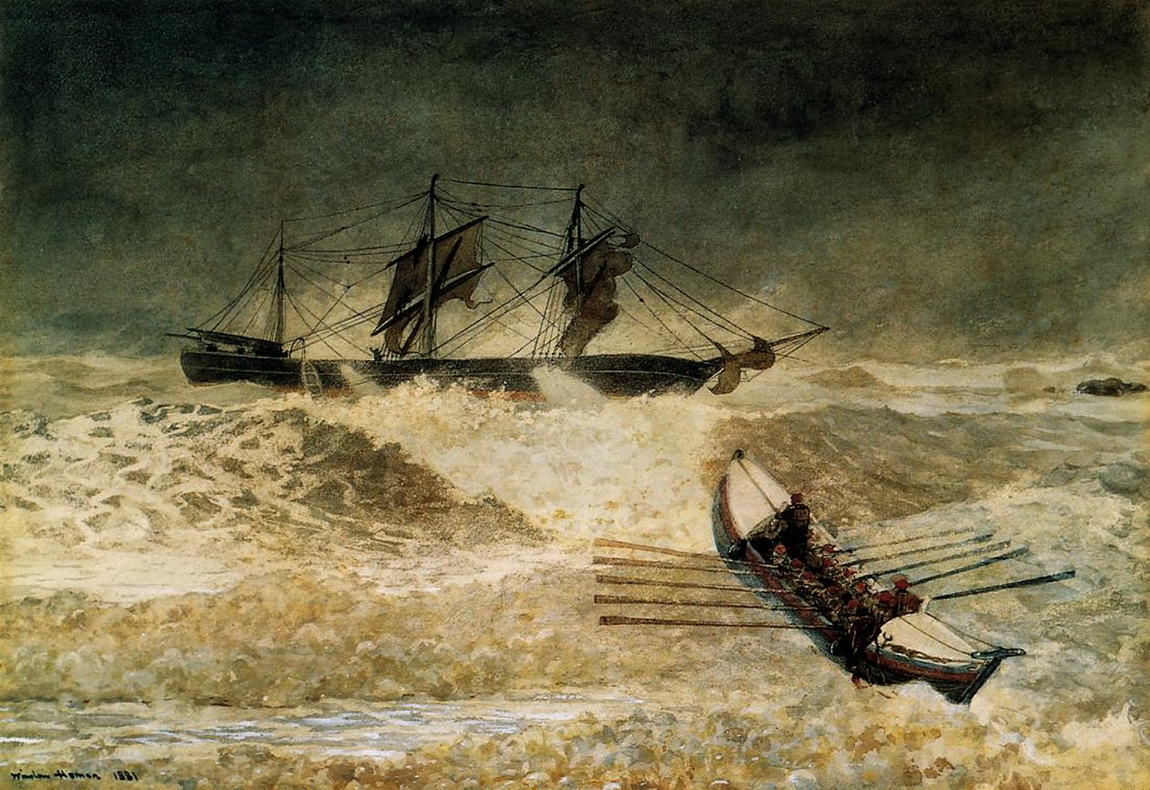 Rautapilven hylky, 1881 tekijältä Winslow Homer