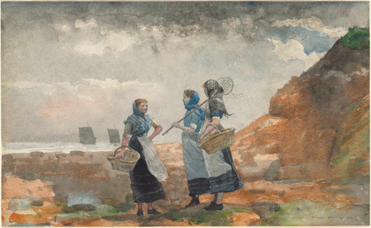 Three Fisher Girls, Tynemouth tekijältä Winslow Homer