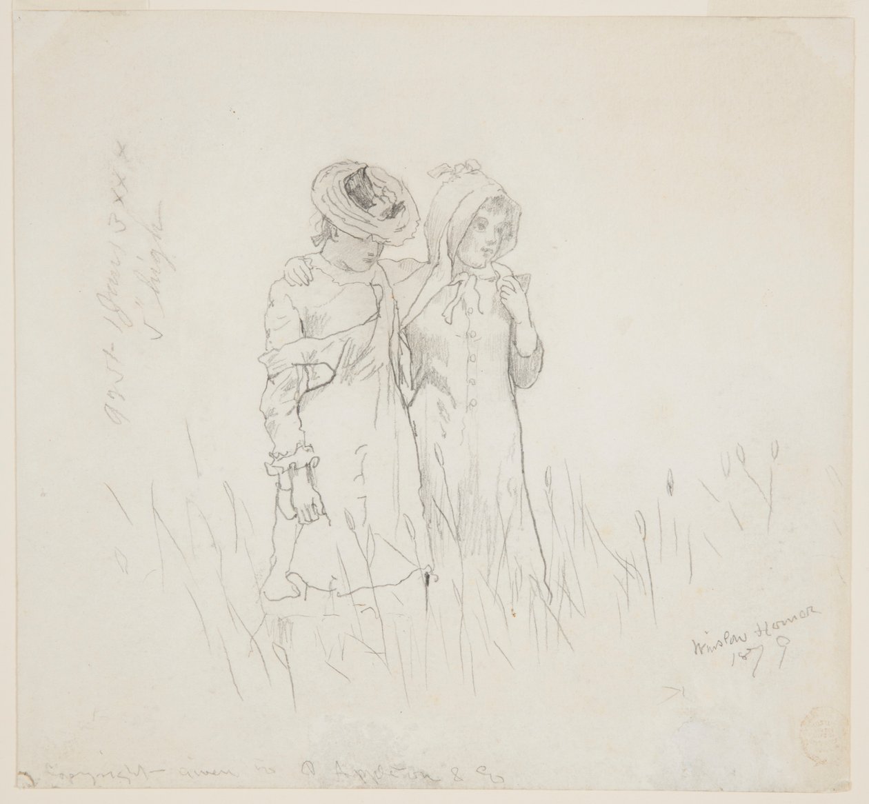 Kaksi tyttöä pellolla tekijältä Winslow Homer
