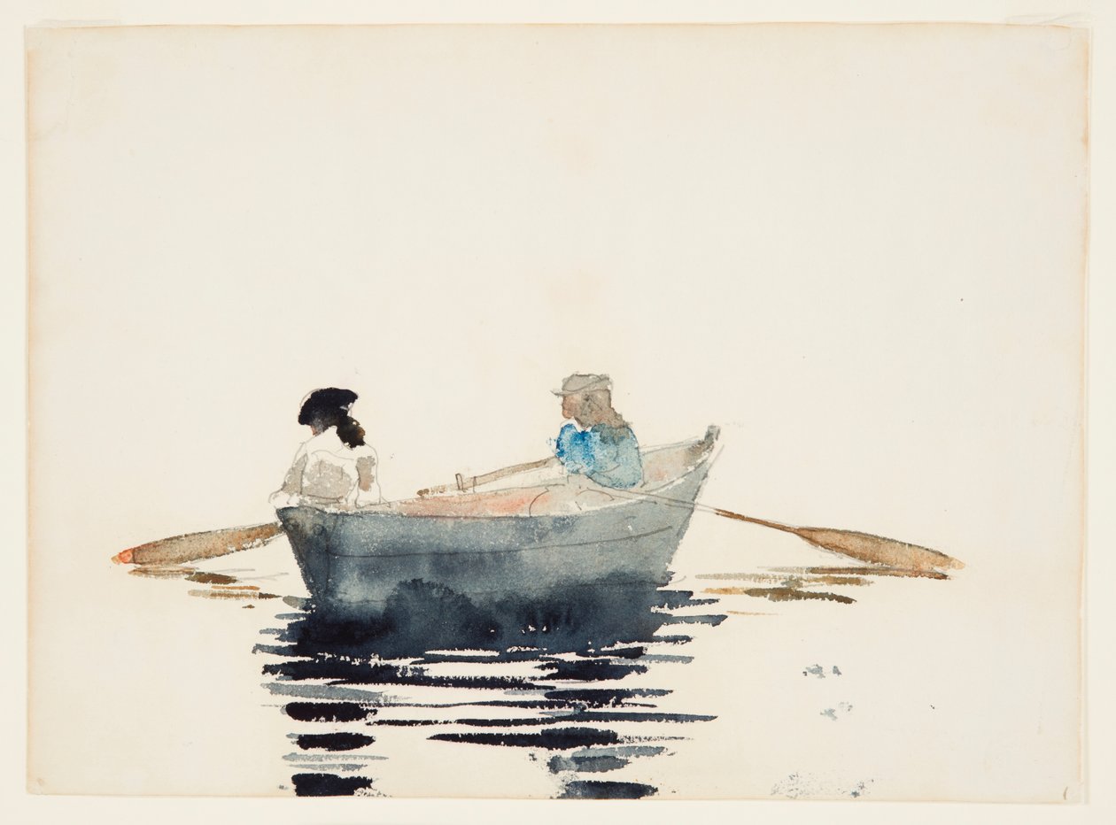 Kaksi tyttöä soutuveneessä tekijältä Winslow Homer